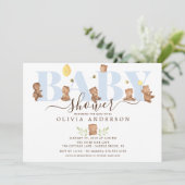 かわいいハニーベアーベイビーシャワー招待状 招待状 (スタンド正面)