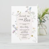 かわいいハニーベイビーシャワー ワイルドフラワーベイビーシャワー 招待状 (スタンド正面)