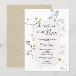 かわいいハニーベイビーシャワー ワイルドフラワーベイビーシャワー 招待状
