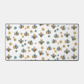 かわいいハニーミツバチ&フローラ野草 デスクマット (正面)