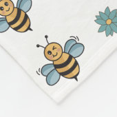 かわいいハニーミツバチ&フローラ野草 フリースブランケット (角)