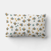 かわいいハニーミツバチ&フローラ野草 ランバークッション (裏面)