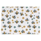 かわいいハニーミツバチ&フローラ野草 ラージペーパーバッグ (正面)