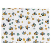かわいいハニーミツバチ&フローラ野草 ラージペーパーバッグ (裏面)