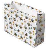 かわいいハニーミツバチ&フローラ野草 ラージペーパーバッグ (裏面アングル)