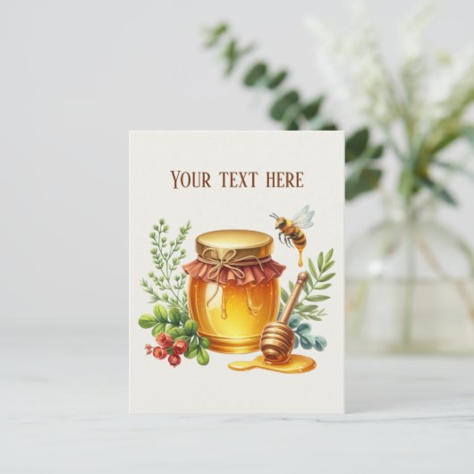 かわいいハニーメーカーのベンダーは文字を追加 ポストカード (スタンド正面)