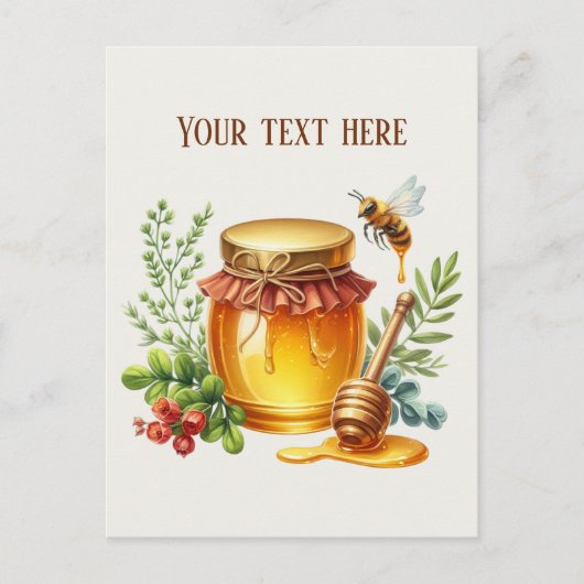 かわいいハニーメーカーのベンダーは文字を追加 ポストカード (正面)