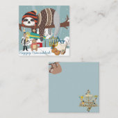 かわいいハヌカのナマケモノ ノートカード (正面/裏面)