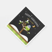 かわいいハヌカーで夜のフクロウをライトアップ&(ユダヤ教)メノラー スタンダードランチョンナプキン (角)