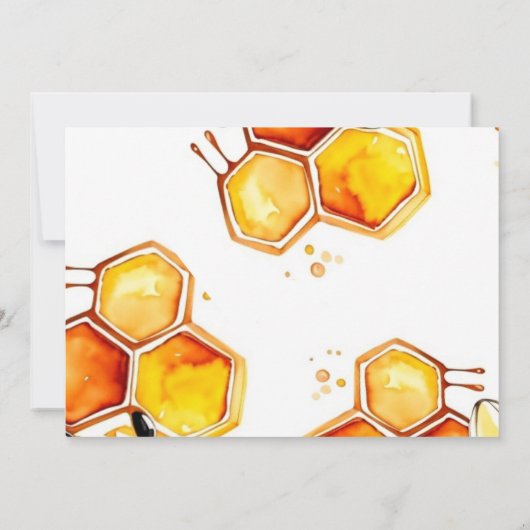 かわいいハネビーガール赤ちゃんシャワー招待状 招待状 (裏面)