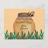 かわいいハネポットと（昆虫）マルハナバチベビーシャワーありがとう ポストカード (正面)