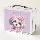 かわいいハバナの子犬のアート メタルランチボックス (裏面)