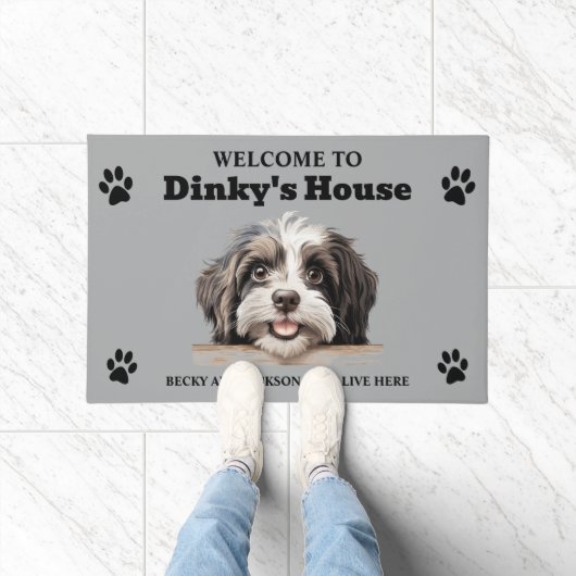 かわいいハバナの水犬の写真 ドアマット (室内)