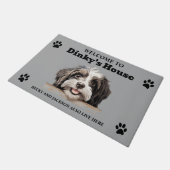 かわいいハバナの水犬の写真 ドアマット (アングル)