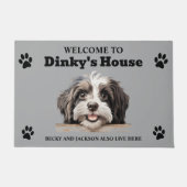 かわいいハバナの水犬の写真 ドアマット (正面)