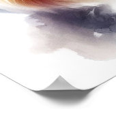 かわいいハバニーズ犬のポートレート水彩画 ポスター (角)