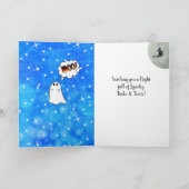 かわいいハパーソナライズされたロウィーンカボチャとゴール カード (内部)