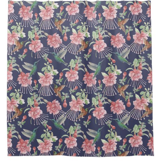 かわいいハミングバーズシャワーカーテン シャワーカーテン (正面)