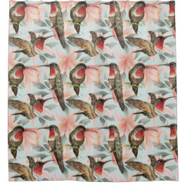 かわいいハミングバーズシャワーカーテン シャワーカーテン