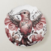 かわいいハミングバードオンティーク ラウンドクッション (裏面)