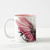 かわいいハミングバードデザインオンツートーンコーヒーマグ ツートーンマグカップ (左)