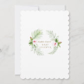 かわいいハミングバードトロピカルフラワーベビーシャワー 招待状 (裏面)