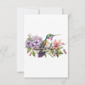 かわいいハミングバードフローラベビーシャワーサンキューカード サンキューカード (裏面)