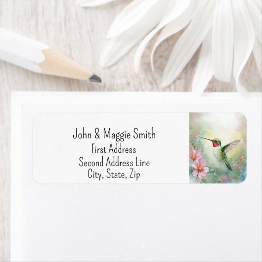 かわいいハミングバード野生動物自然アニマルアート ラベル (インサイチュ)