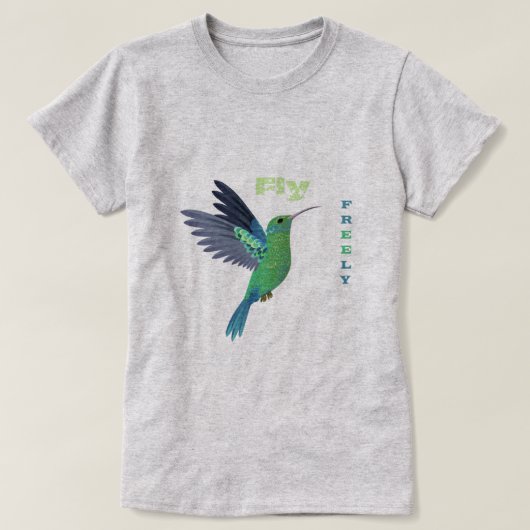 かわいいハミングバードTシャツ Tシャツ (デザイン正面)