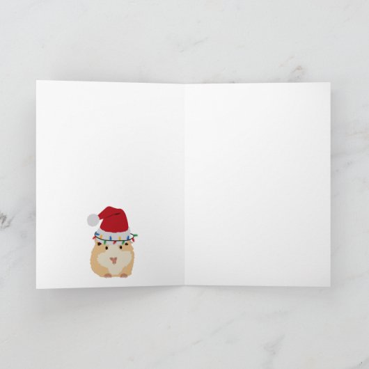 かわいいハムスターおもしろい動物サンタハットクリスマス カード (内部)