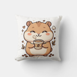 かわいいハムスターがコーヒーを飲むピロー クッション