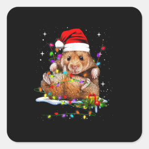 かわいいハムスターのクリスマス スクエアシール