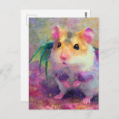 かわいいハムスターのドラゴン ポストカード (正面/裏面)
