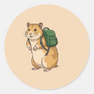 かわいいハムスターのハイカーリュックサック ラウンドシール