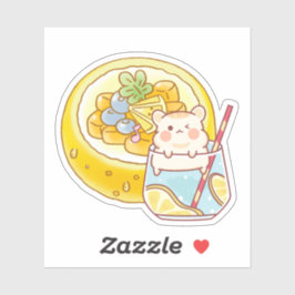 かわいいハムスターのレモネードとメロンのデザート - サマーF シール