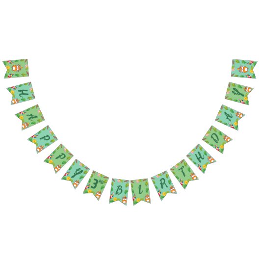 かわいいハムスターの植物学をテーマにした子供の誕生日パーティー バンティングフラッグ (全)