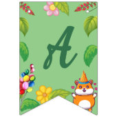 かわいいハムスターの植物性をテーマにした子どもの誕生日パーティー バンティングフラッグ (第3の旗)