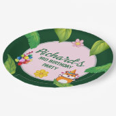 かわいいハムスターの植物性をテーマにした子どもの誕生日パーティー ペーパープレート (アングル)