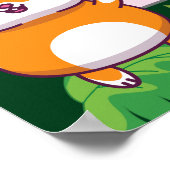 かわいいハムスターの植物性をテーマにした子どもの誕生日パーティー ポスター (角)