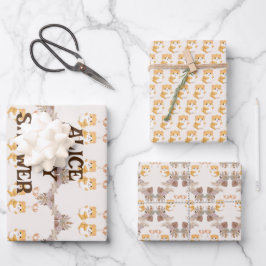 かわいいハムスターの水彩画 ラッピングペーパーシート