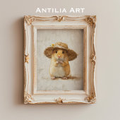 かわいいハムスターの絵画 ファームハウス風の動物 ポスター