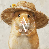 かわいいハムスターの絵 ファームハウス風の遊び心ある動物 ポスター