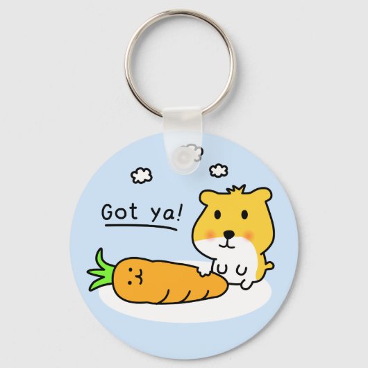 かわいいハムスターは腹が空いている キーホルダー (正面)