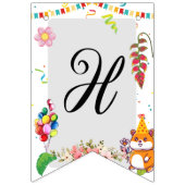 かわいいハムスターをテーマにした子どもの誕生日パーティー バンティングフラッグ (第2の旗)