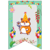 かわいいハムスターをテーマにした子どもの誕生日パーティー バンティングフラッグ (第1の旗)