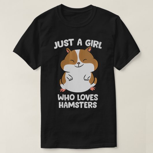 かわいいハムスターを愛する女の子だけを女性に Tシャツ (デザイン正面)