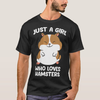 かわいいハムスターを愛する女の子だけを女性に Tシャツ