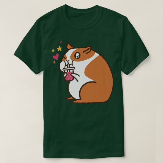 かわいいハムスターギニア豚バブルティー Tシャツ (デザイン正面)