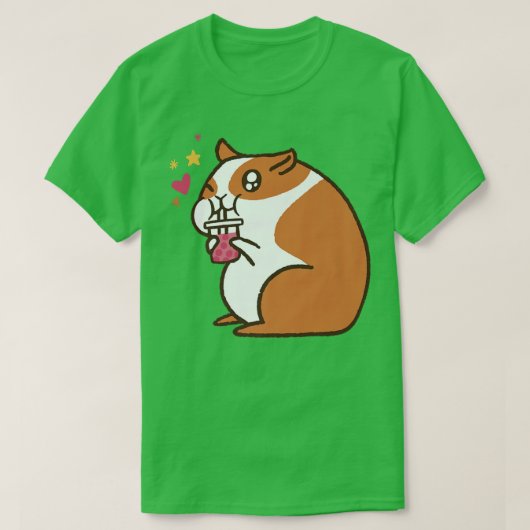 かわいいハムスターギニア豚バブルティー Tシャツ (デザイン正面)