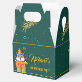 かわいいハムスターグリーンをテーマにした子どもの誕生日パーティー フェイバーボックス (オープン)